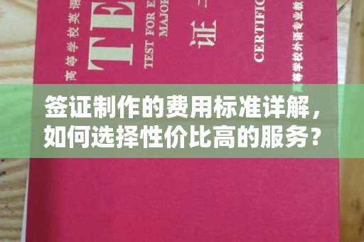 利州签证制作的费用标准详解，如何选择性价比高的服务？